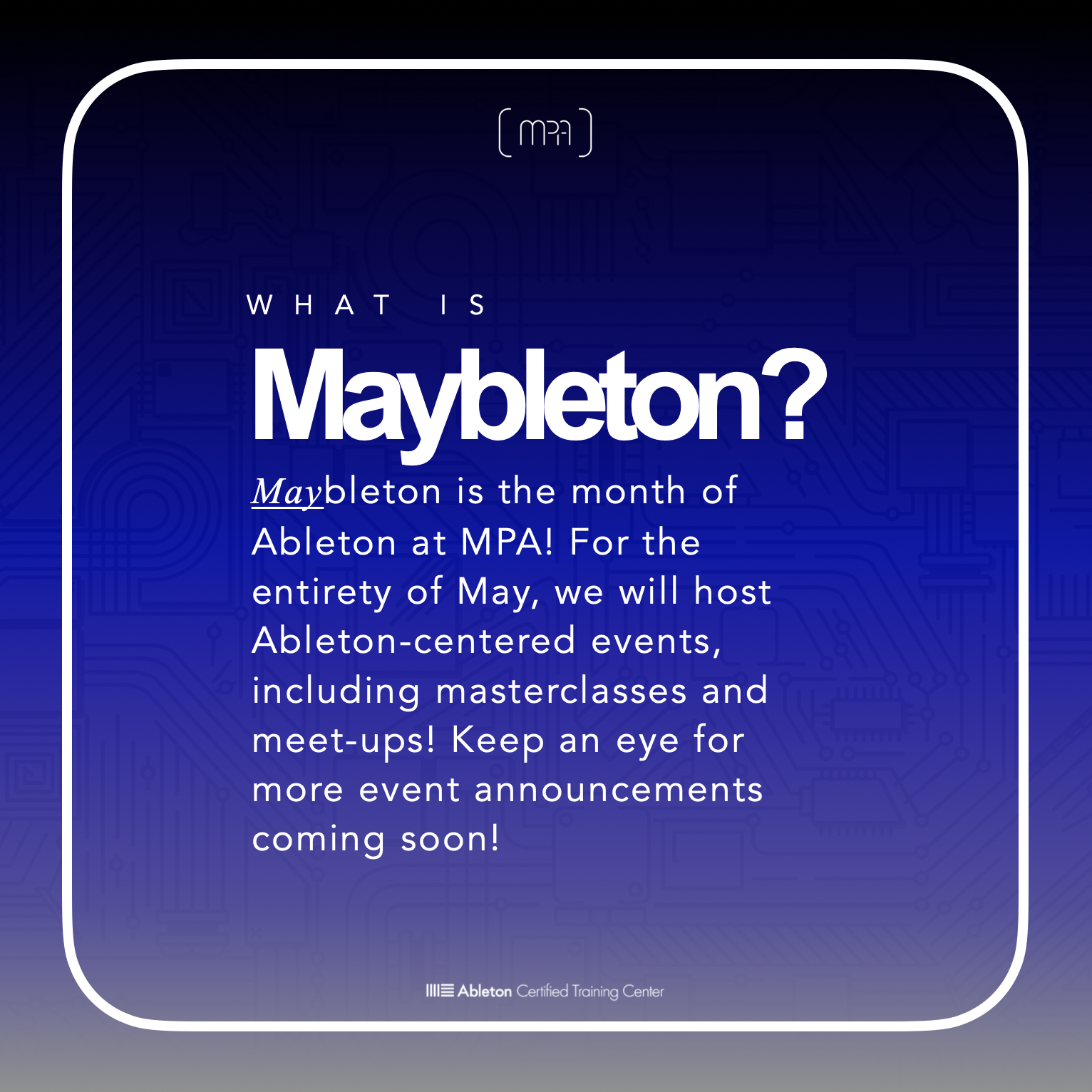 Maybleton post 2 - add this to every announcement